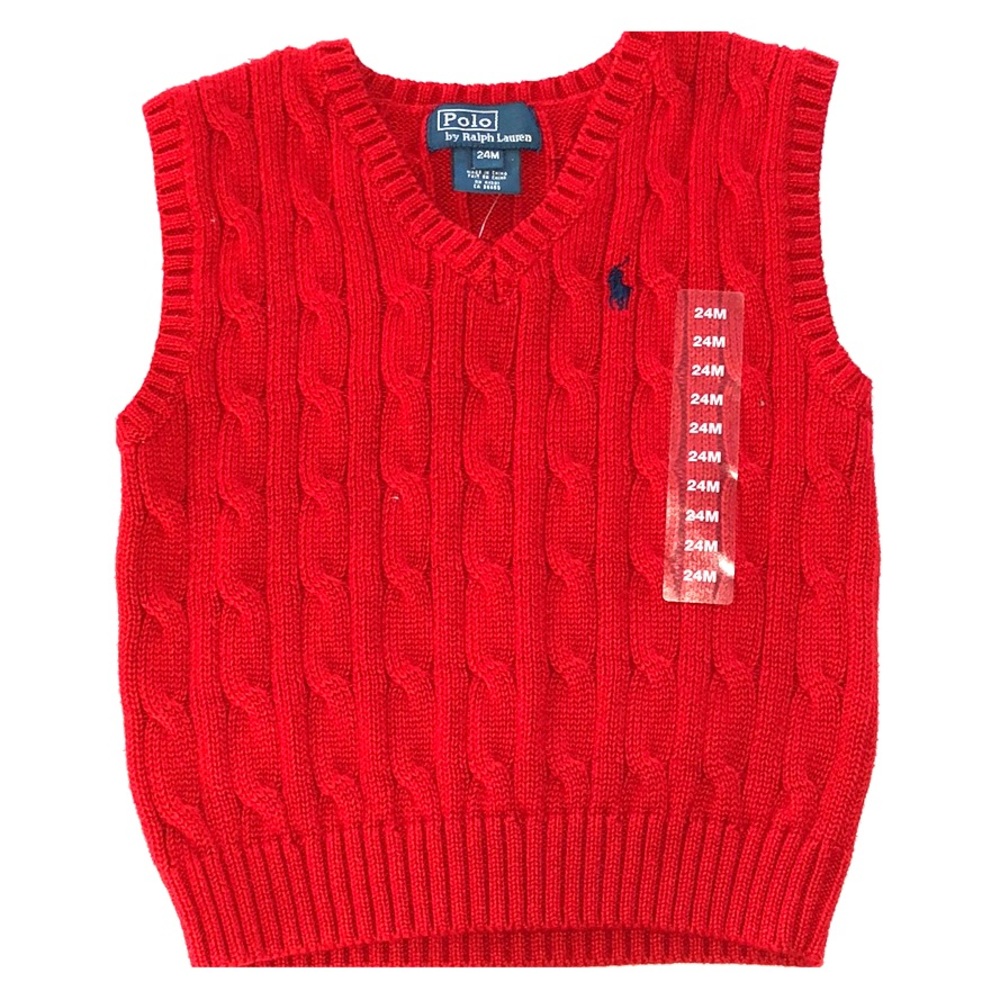 Polo Ralph Lauren Cable Knit Sweater Vest size 24M